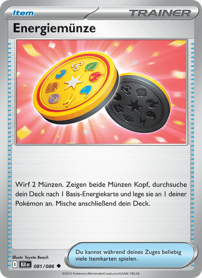 Energiemünze 081/086 Schwarze Blitze Pokémon Karte