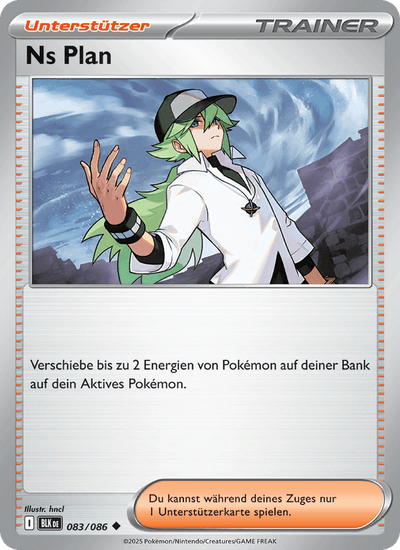 Ns Plan 083/086 Schwarze Blitze Pokémon Karte