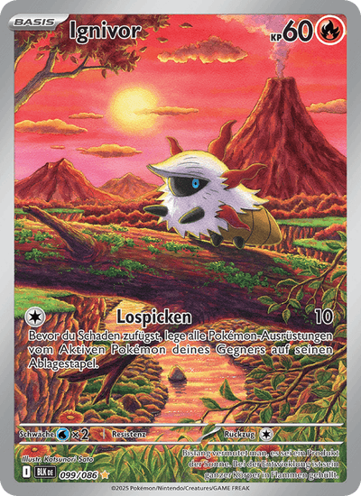 Ignivor 099/086 Schwarze Blitze Pokémon Karte