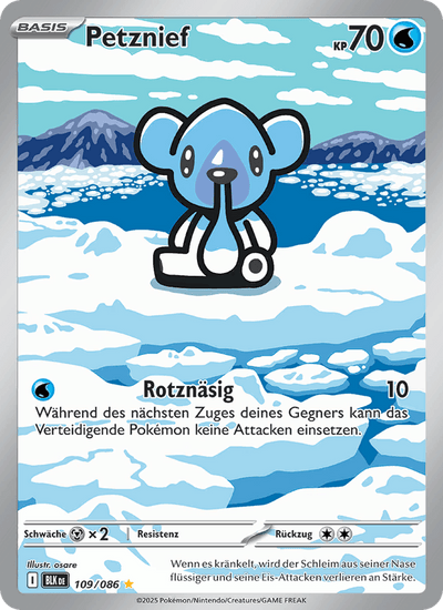 Petznief 109/086 Schwarze Blitze Pokémon Karte