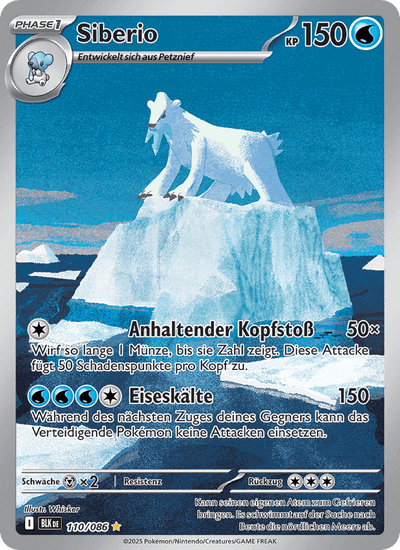 Siberio 110/086 Schwarze Blitze Pokémon Karte