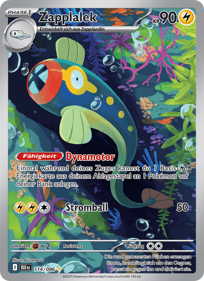 Zapplalek 114/086 Schwarze Blitze Pokémon Karte