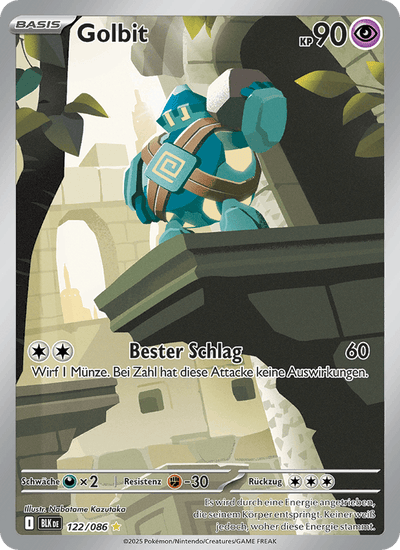 Golbit 122/086 Schwarze Blitze Pokémon Karte