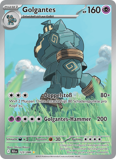 Golgantes 123/086 Schwarze Blitze Pokémon Karte