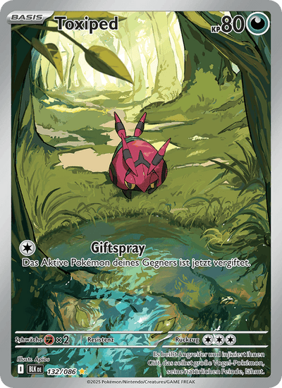 Toxiped 132/086 Schwarze Blitze Pokémon Karte