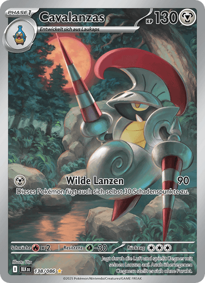 Cavalanzas 138/086 Schwarze Blitze Pokémon Karte
