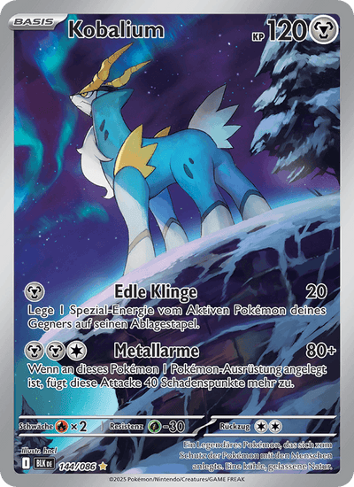 Kobalium 144/086 Schwarze Blitze Pokémon Karte