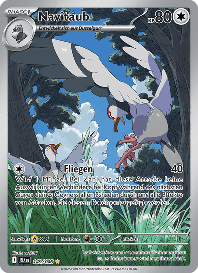 Navitaub 149/086 Schwarze Blitze Pokémon Karte