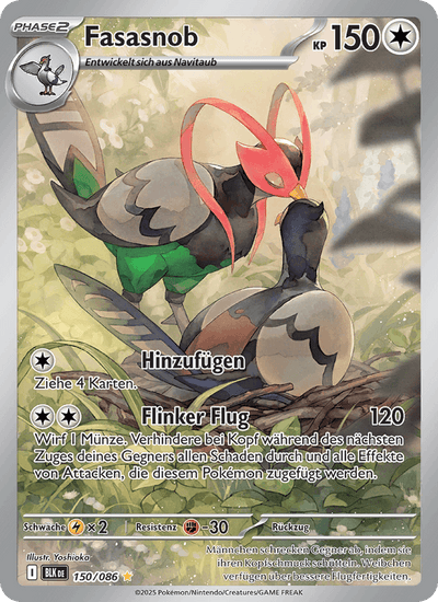 Fasasnob 150/086 Schwarze Blitze Pokémon Karte