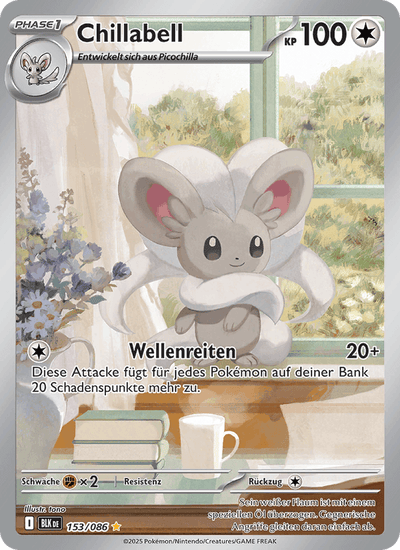 Chillabell 153/086 Schwarze Blitze Pokémon Karte