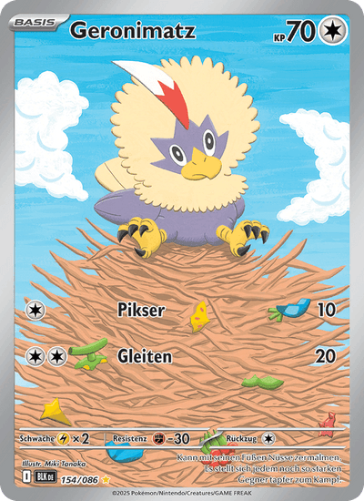 Geronimatz 154/086 Schwarze Blitze Pokémon Karte