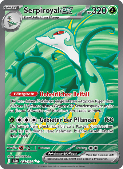 Serpiroyal-ex 156/086 Schwarze Blitze Pokémon Karte