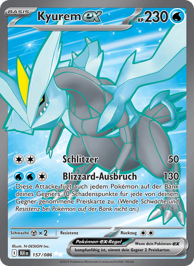 Kyurem-ex 157/086 Schwarze Blitze Pokémon Karte