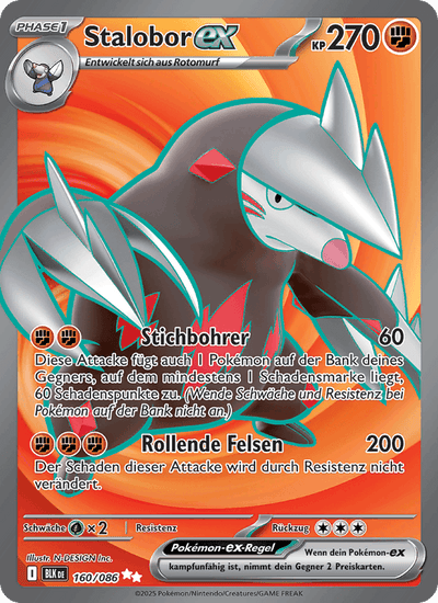 Stalobor-ex 160/086 Schwarze Blitze Pokémon Karte