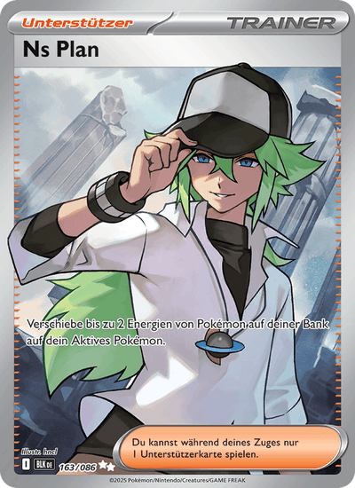 Ns Plan 163/086 Schwarze Blitze Pokémon Karte