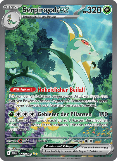 Serpiroyal-ex 164/086 Schwarze Blitze Pokémon Karte