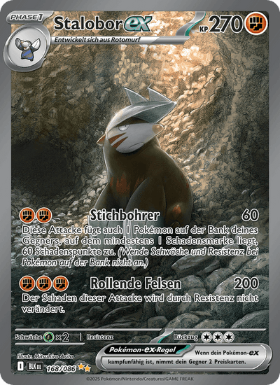 Stalobor-ex 168/086 Schwarze Blitze Pokémon Karte