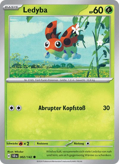 Ledyba 002/142 Stellarkrone Pokémon Karte