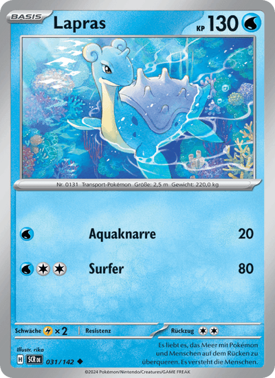 Lapras 031/142 Stellarkrone Pokémon Karte