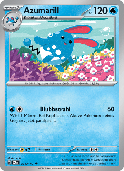 Azumarill 034/142 Stellarkrone Pokémon Karte