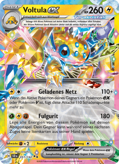 Voltula-ex 051/142 Stellarkrone Pokémon Karte