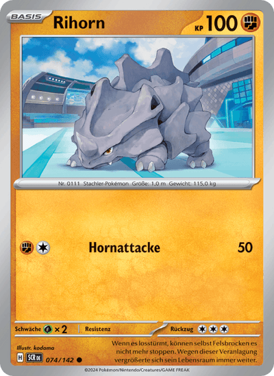 Rihorn 074/142 Stellarkrone Pokémon Karte