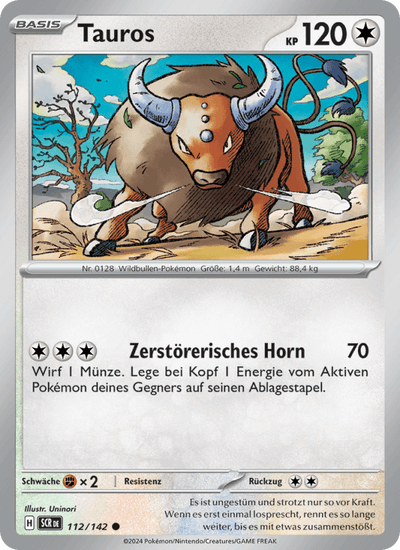 Tauros 112/142 Stellarkrone Pokémon Karte