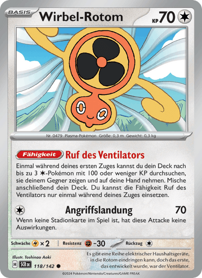 Wirbel-Rotom 118/142 Stellarkrone Pokémon Karte