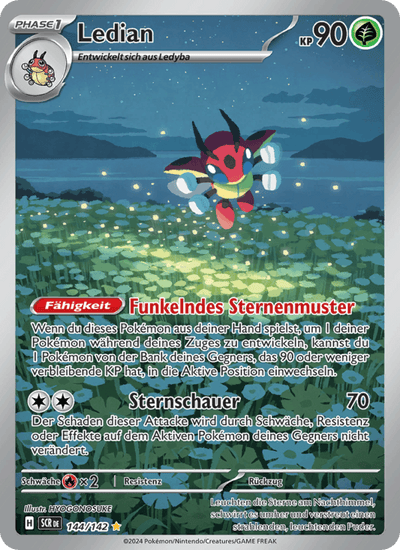 Ledian 144/142 Stellarkrone Pokémon Karte