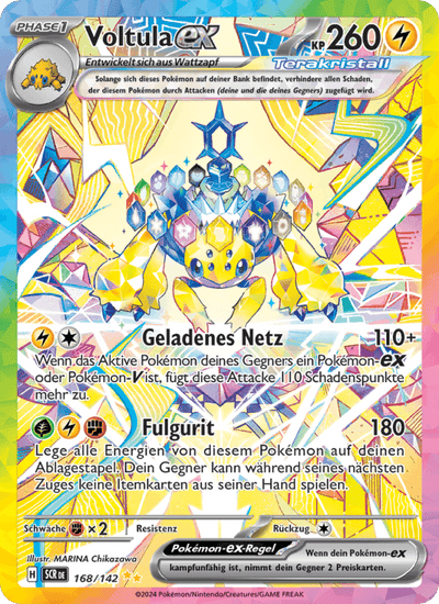Voltula-ex 168/142 Stellarkrone Pokémon Karte