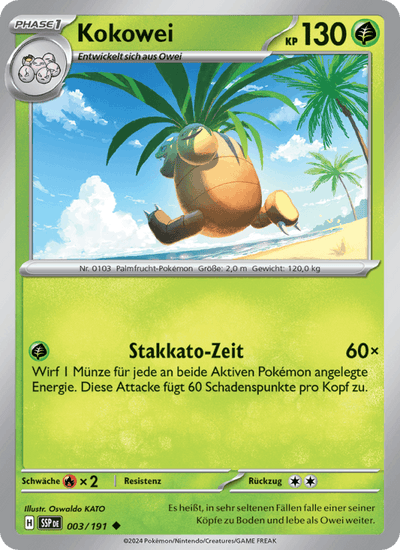 Kokowei 003/191 Stürmische Funken Pokémon Karte