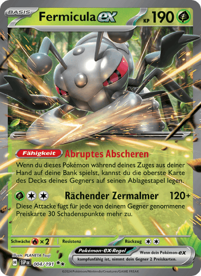 Fermicula-ex 004/191 Stürmische Funken Pokémon Karte