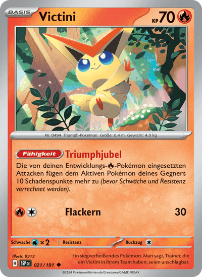 Victini 021/191 Stürmische Funken Pokémon Karte