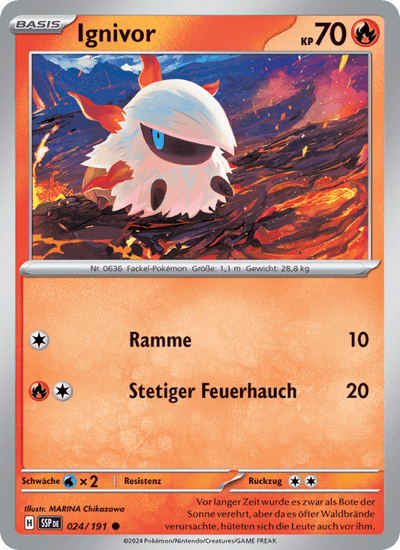 Ignivor 024/191 Stürmische Funken Pokémon Karte