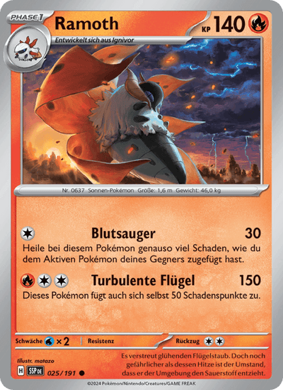 Ramoth 025/191 Stürmische Funken Pokémon Karte