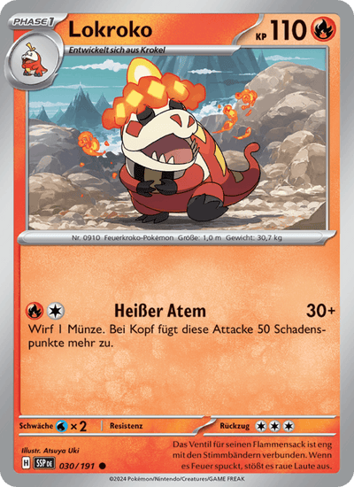 Lokroko 030/191 Stürmische Funken Pokémon Karte