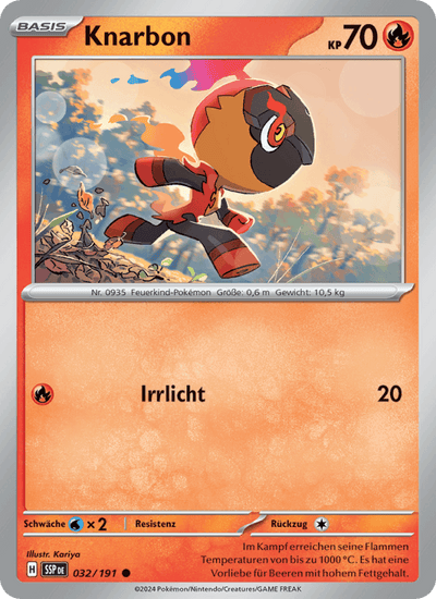 Knarbon 032/191 Stürmische Funken Pokémon Karte