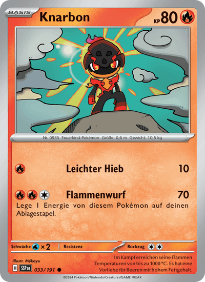 Knarbon 033/191 Stürmische Funken Pokémon Karte