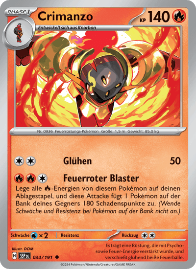 Crimanzo 034/191 Stürmische Funken Pokémon Karte