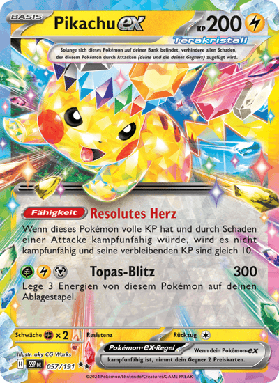 Pikachu-ex 057/191 Stürmische Funken Pokémon Karte