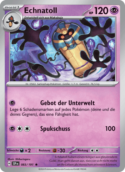 Echnatoll 083/191 Stürmische Funken Pokémon Karte