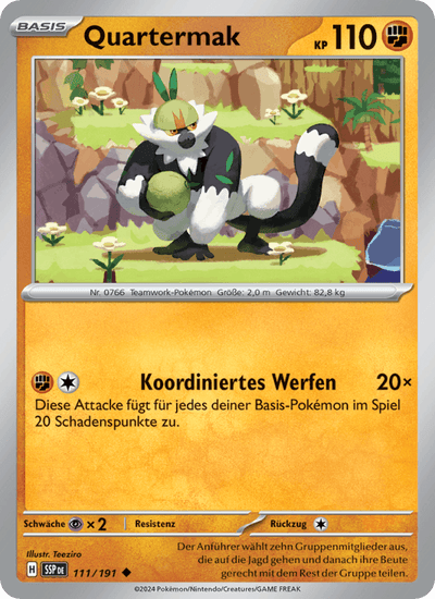 Quartermak 111/191 Stürmische Funken Pokémon Karte