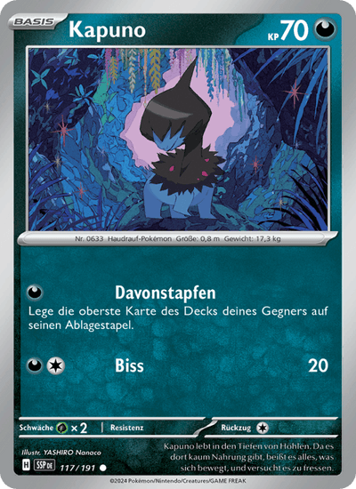 Kapuno 117/191 Stürmische Funken Pokémon Karte