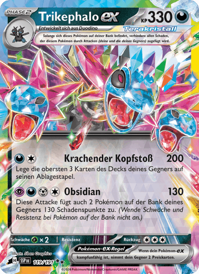 Trikephalo-ex 119/191 Stürmische Funken Pokémon Karte