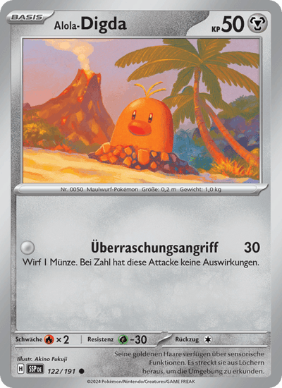 Alola-Digda 122/191 Stürmische Funken Pokémon Karte