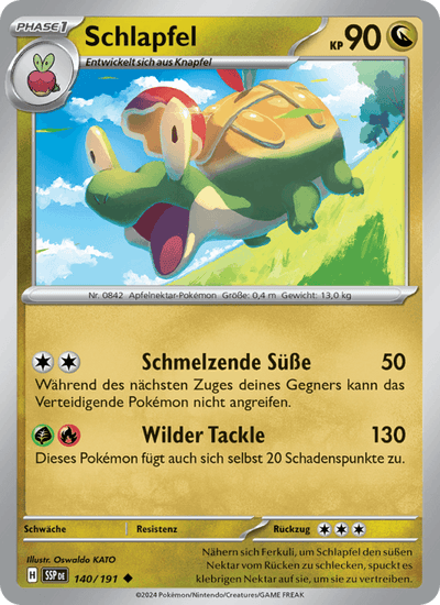 Schlapfel 140/191 Stürmische Funken Pokémon Karte