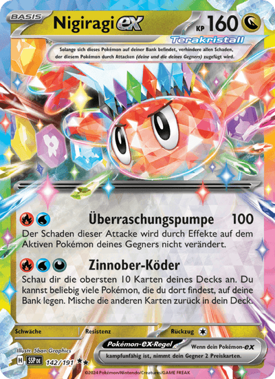 Nigiragi-ex 142/191 Stürmische Funken Pokémon Karte