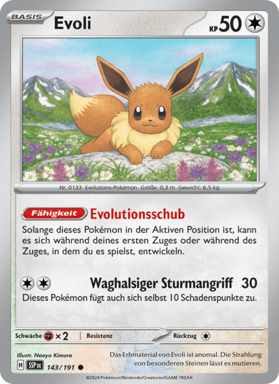 Evoli 143/191 Stürmische Funken Pokémon Karte
