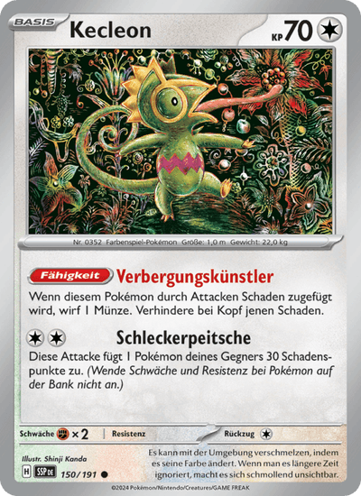 Kecleon 150/191 Stürmische Funken Pokémon Karte