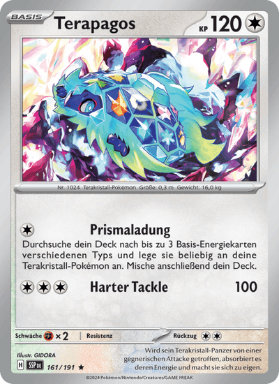 Terapagos 161/191 Stürmische Funken Pokémon Karte